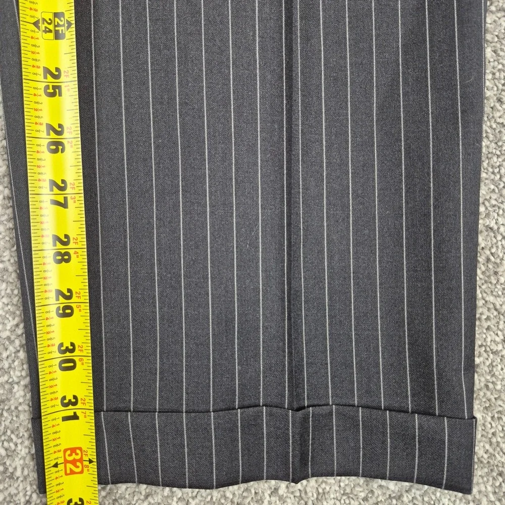 Daniel Cremieux Loro Piana Suit Mens 42L Black Pinstripe Blazer Pants 36x32